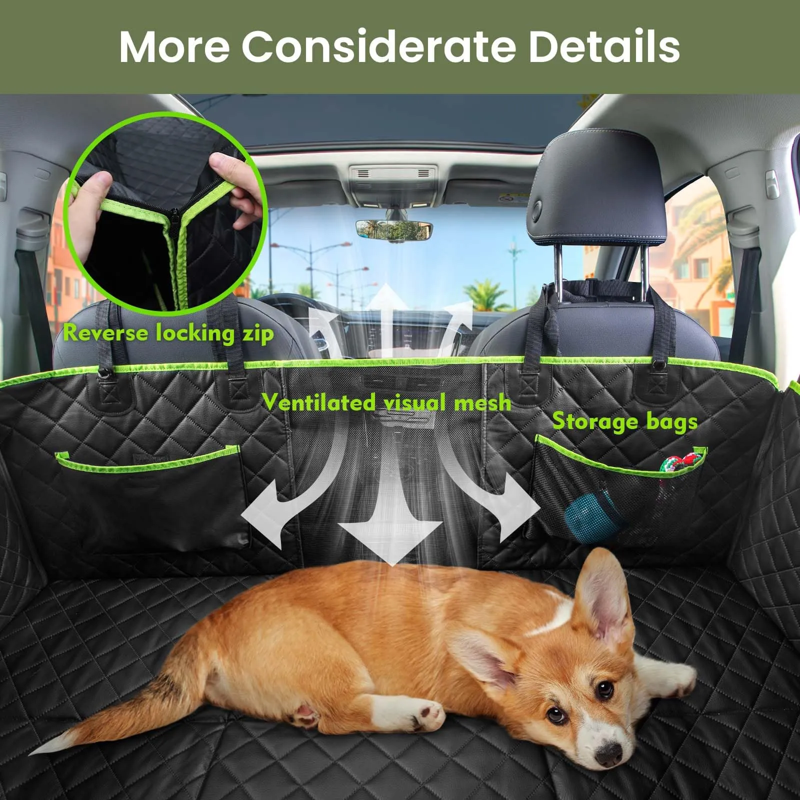 Pecute Coprisedile Auto per Cani, Pelle Impermeabile Fondo Duro 150kg - immagine 6