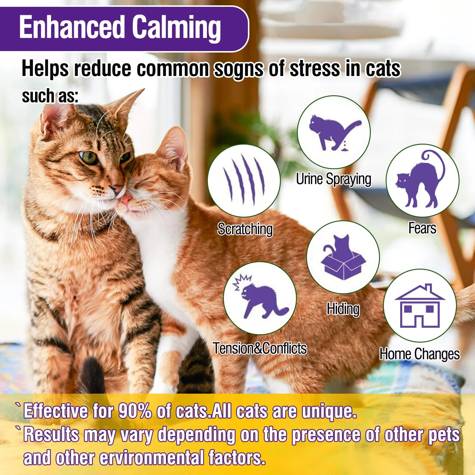 DOGGYZSTYLE Cat Calming Pheromone Diffuser And Spray,Set di diffusori per Gatti con feromoni per Gatti,Spray calmante per Gatti,allevia Lo Stress da ansia - immagine 2