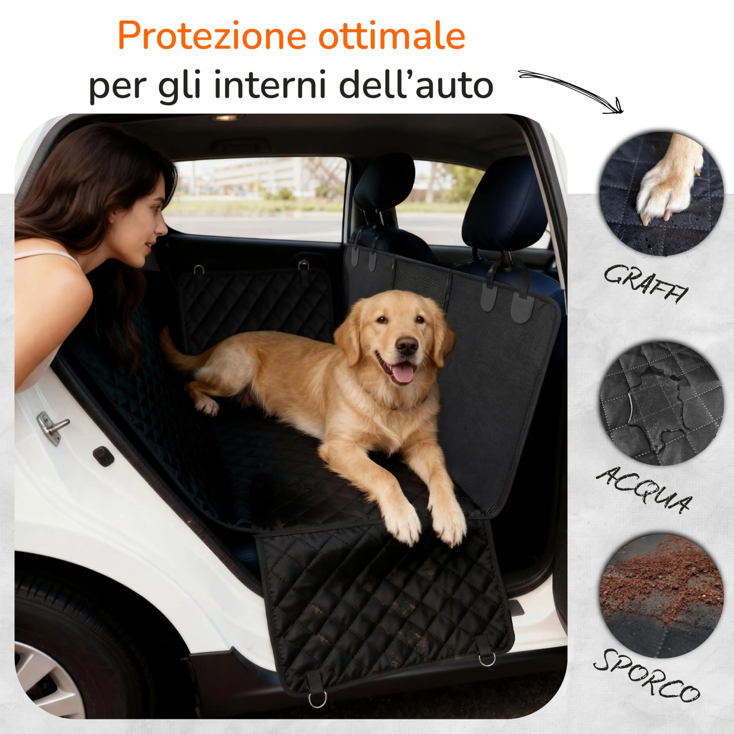 Upgrade4cars Coperta Auto per Cani Impermeabile & Imbottita Accessori - immagine 2