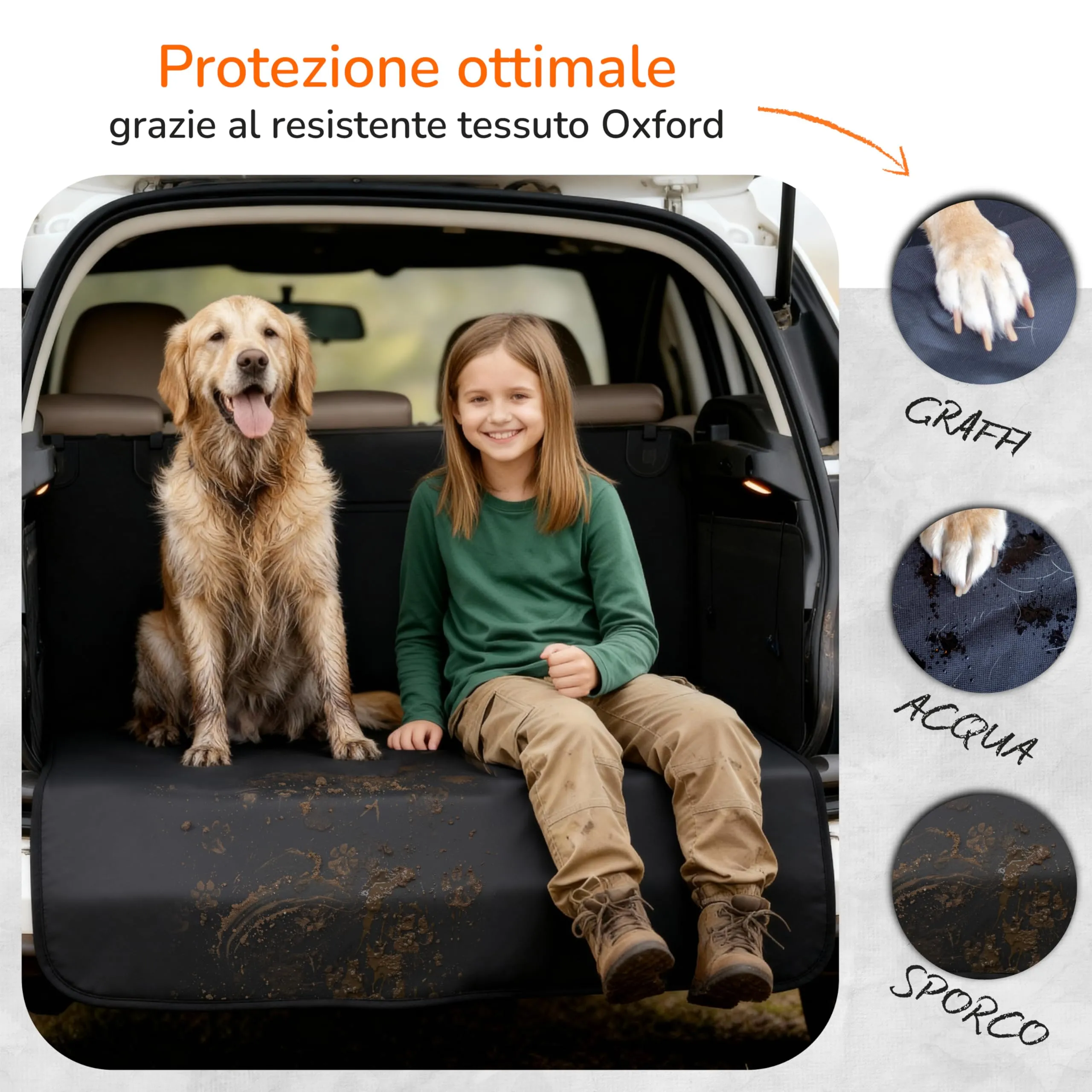 Upgrade4cars Telo Bagagliaio Cani con Protezione Paraurti Accessori Auto - immagine 2