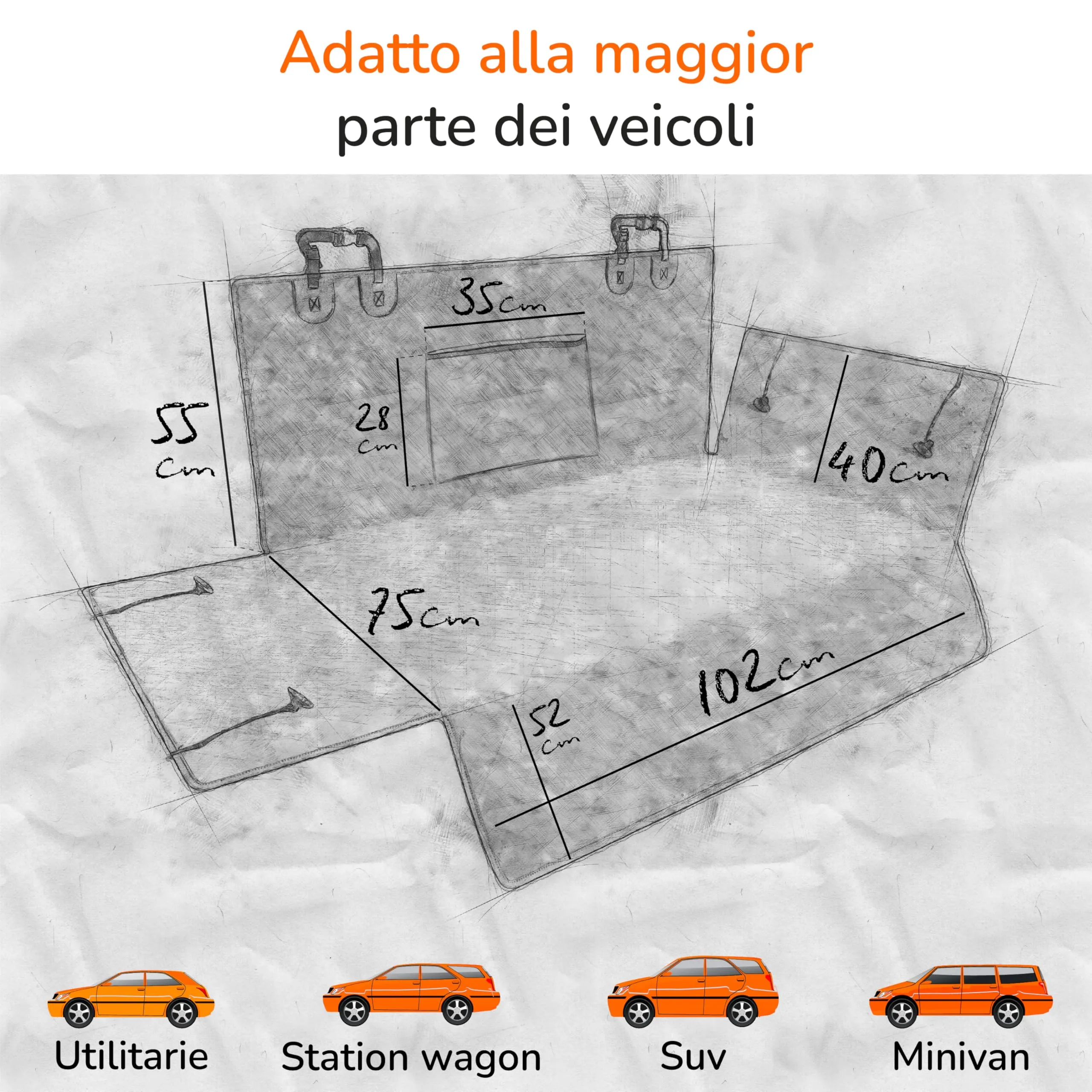 Upgrade4cars Telo Bagagliaio Cani con Protezione Paraurti Accessori Auto - immagine 3