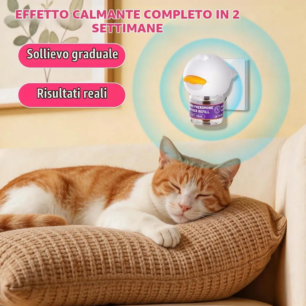 OSDUE Diffusore Feromoni per Gatti 4 in 1,3*30 Giorni Diffusore di Feromoni Calmanti per Gatti,con 1 Diffusores +3 Ricariche 48ml,Aiuta a risolvere i segni comuni di stress nei gattis,per Casa,Viaggi - immagine 3