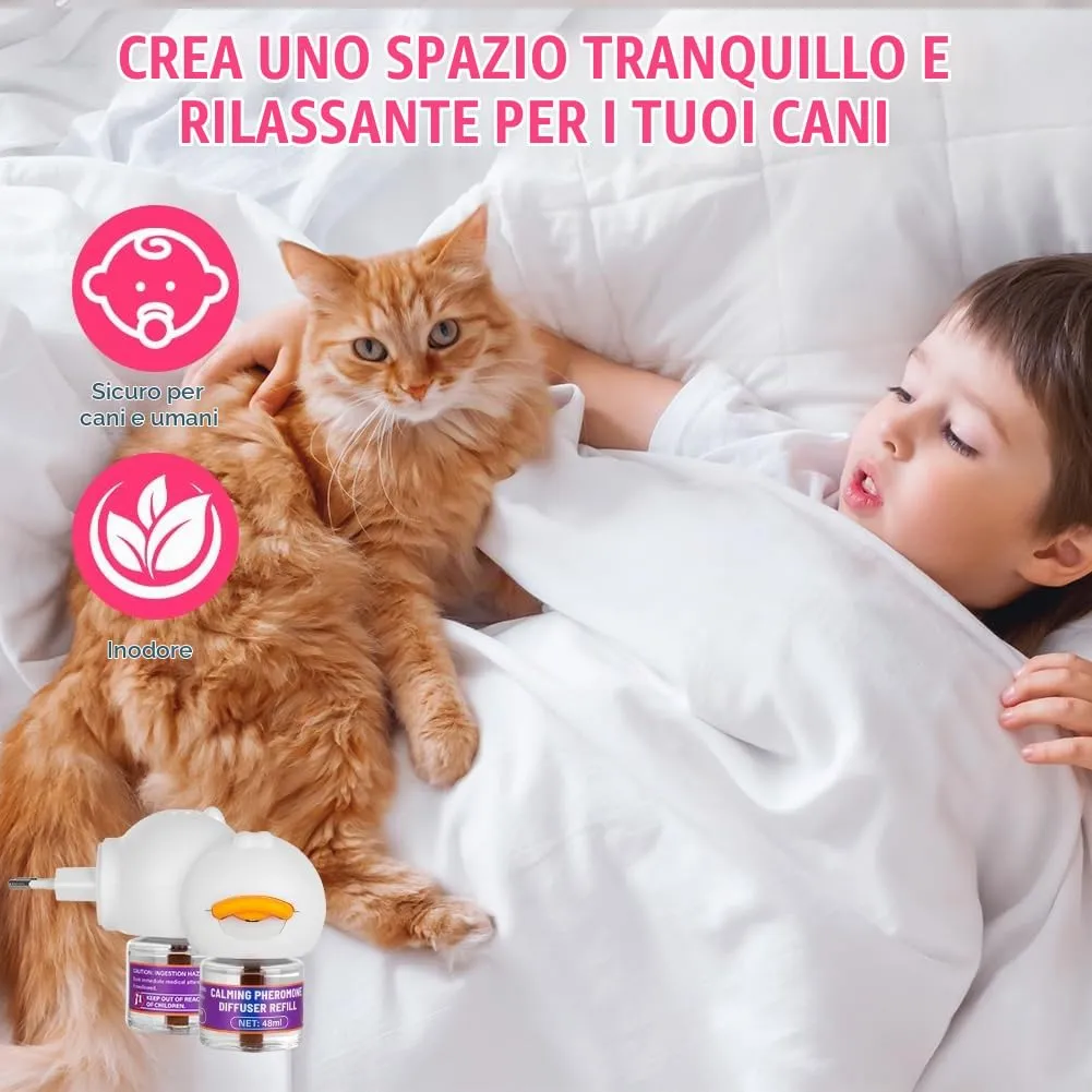 OSDUE Diffusore Feromoni per Gatti 4 in 1,3*30 Giorni Diffusore di Feromoni Calmanti per Gatti,con 1 Diffusores +3 Ricariche 48ml,Aiuta a risolvere i segni comuni di stress nei gattis,per Casa,Viaggi - immagine 5