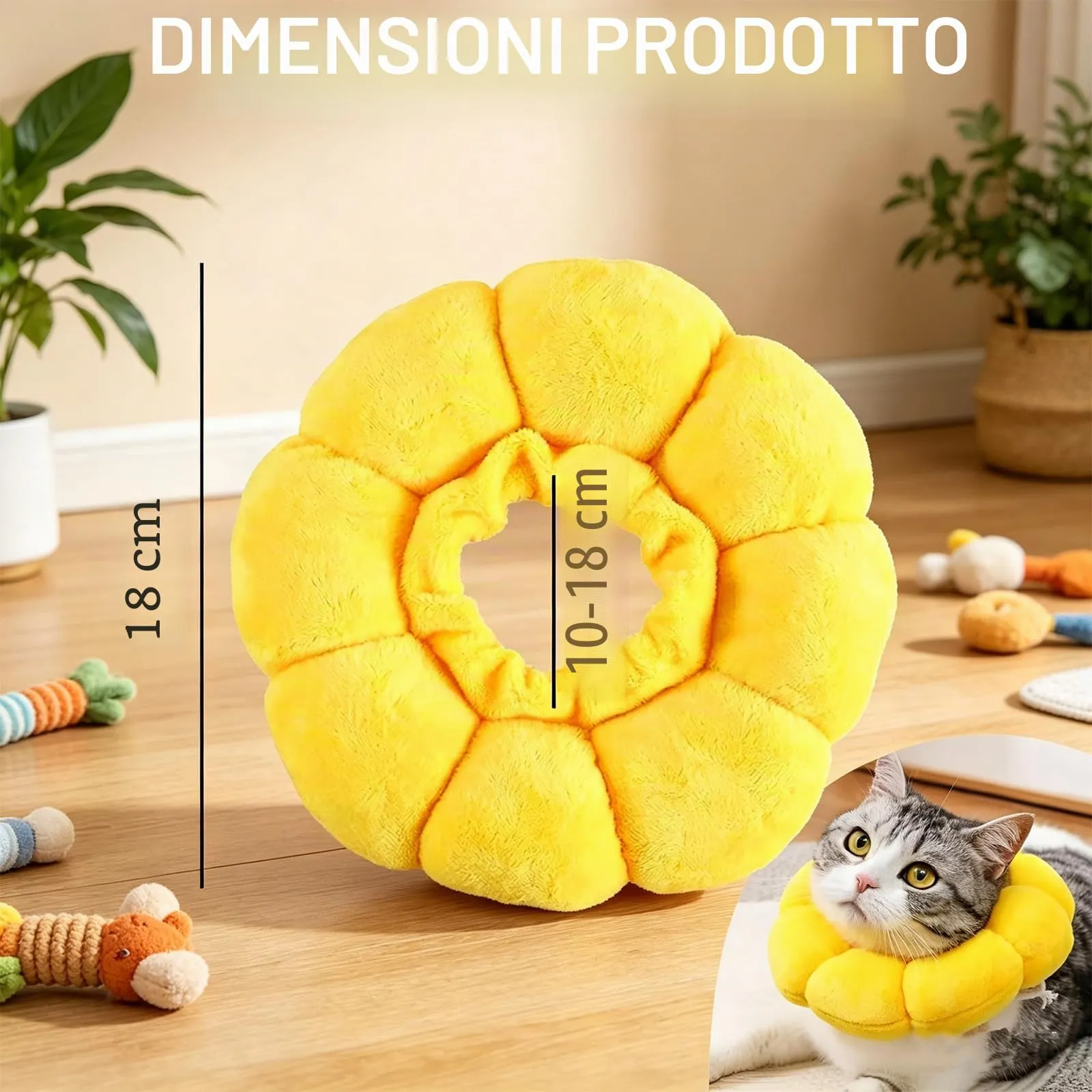 BIVYAX 1 Collare Protettivo per Gatto, Collare Elisabettiano Morbido per Gatto Post-Operatorio, collare gatto Anti-Leccatura a Forma di Fiore per Cani Piccoli e Gatti, Comodo e Regolabile - immagine 2