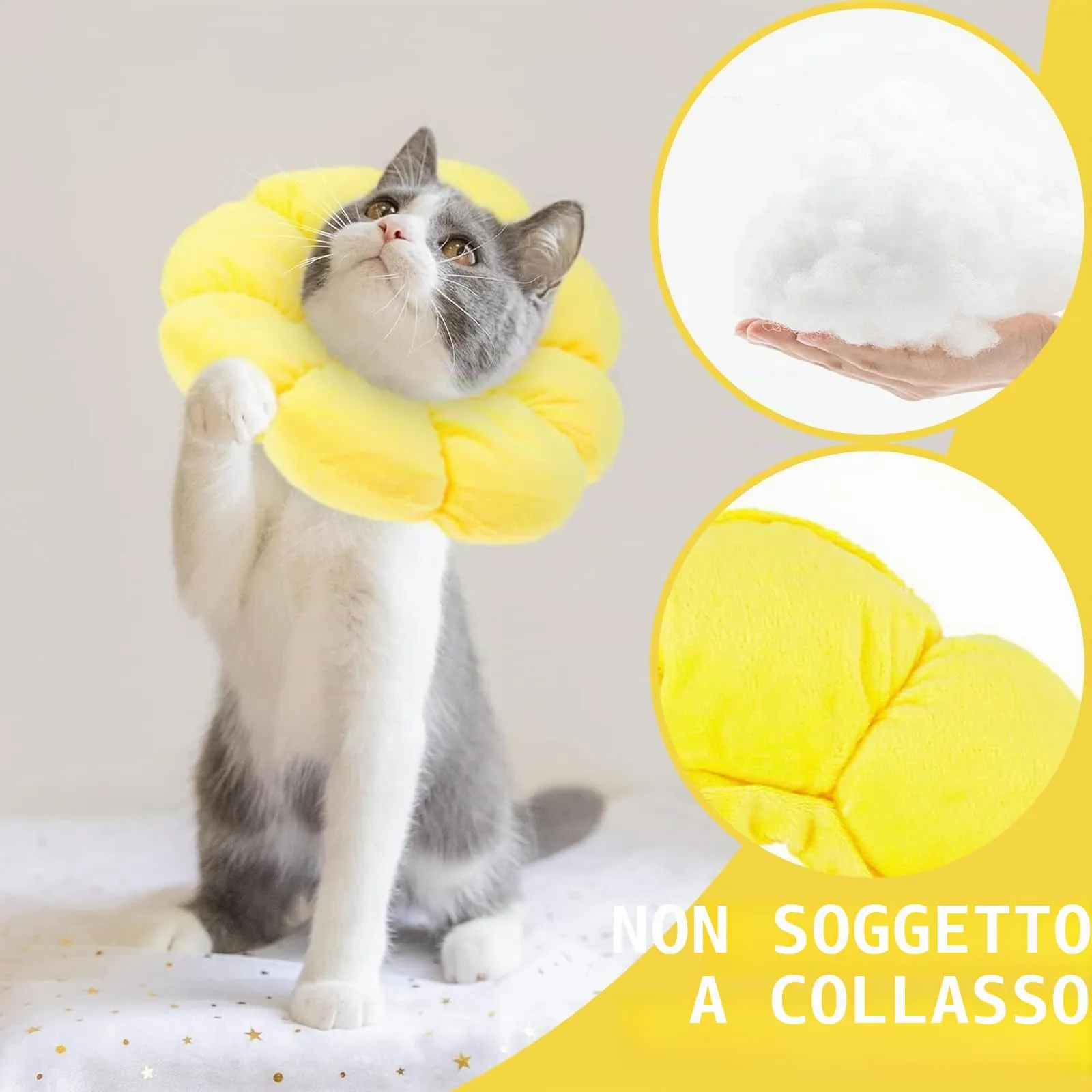 BIVYAX 1 Collare Protettivo per Gatto, Collare Elisabettiano Morbido per Gatto Post-Operatorio, collare gatto Anti-Leccatura a Forma di Fiore per Cani Piccoli e Gatti, Comodo e Regolabile - immagine 7