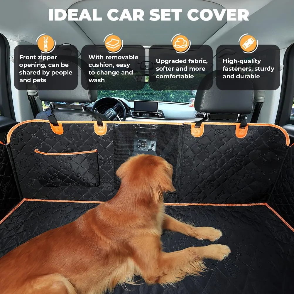 KYG Coprisedile Auto per Cani con Telo Extra Rmovibile Telo Auto per Cani Impermeabile e Resistente Telo Cane Auto Sedili Posteriori con Finestra in Rete, Facile da Pulire, Antiscivolo e Antigraffio - immagine 8