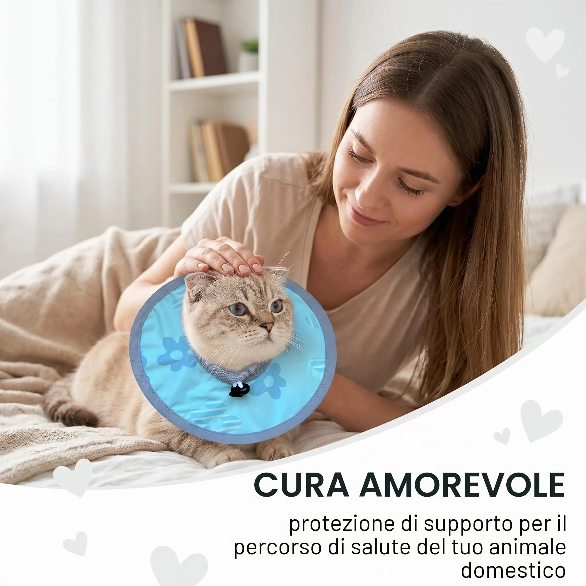 OQKAHIV 1 pcs Collare di Recupero per Gatti, Collare elisabettiano per gatto morbido, Collare Protettivo per Gatti Regolabile Collare Elisabettiano per Gattini Cuccioli Dopo l'Intervento Chirurgico - immagine 2