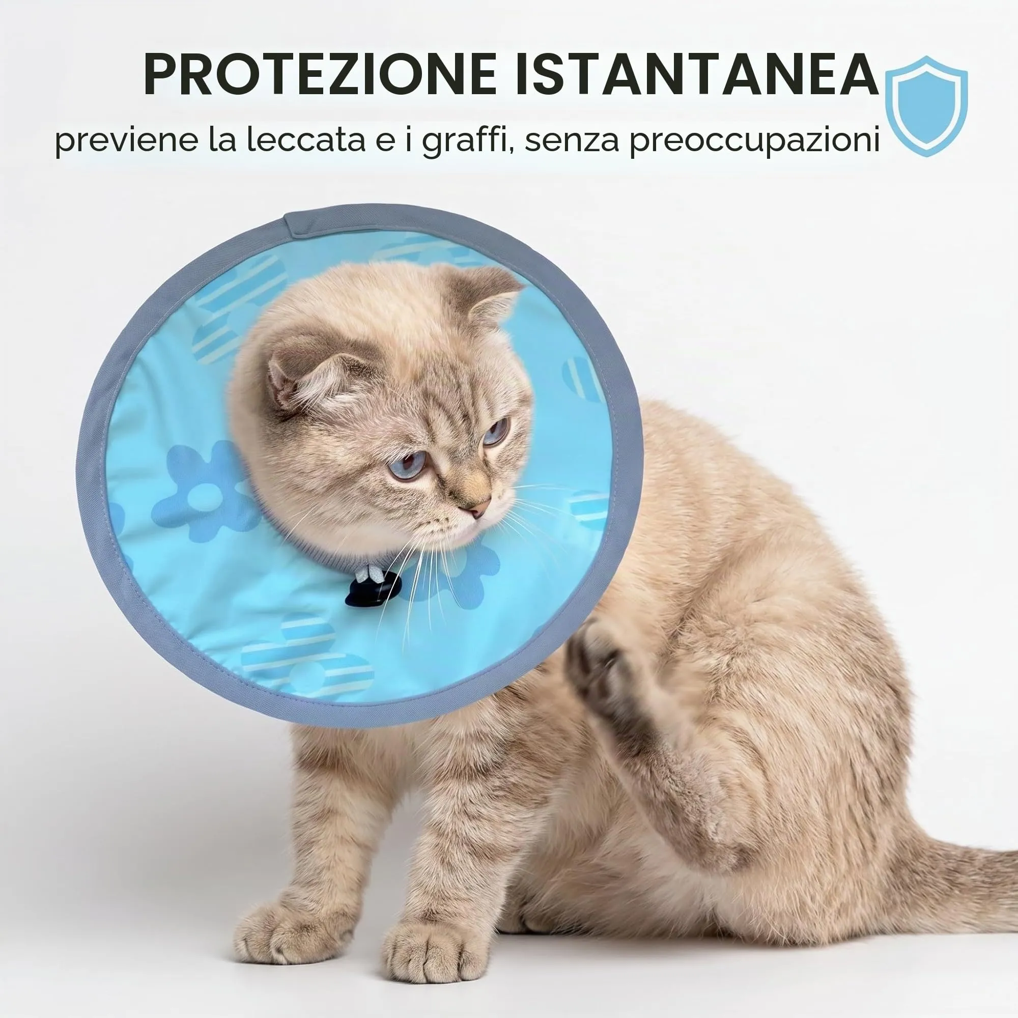 OQKAHIV 1 pcs Collare di Recupero per Gatti, Collare elisabettiano per gatto morbido, Collare Protettivo per Gatti Regolabile Collare Elisabettiano per Gattini Cuccioli Dopo l'Intervento Chirurgico - immagine 7