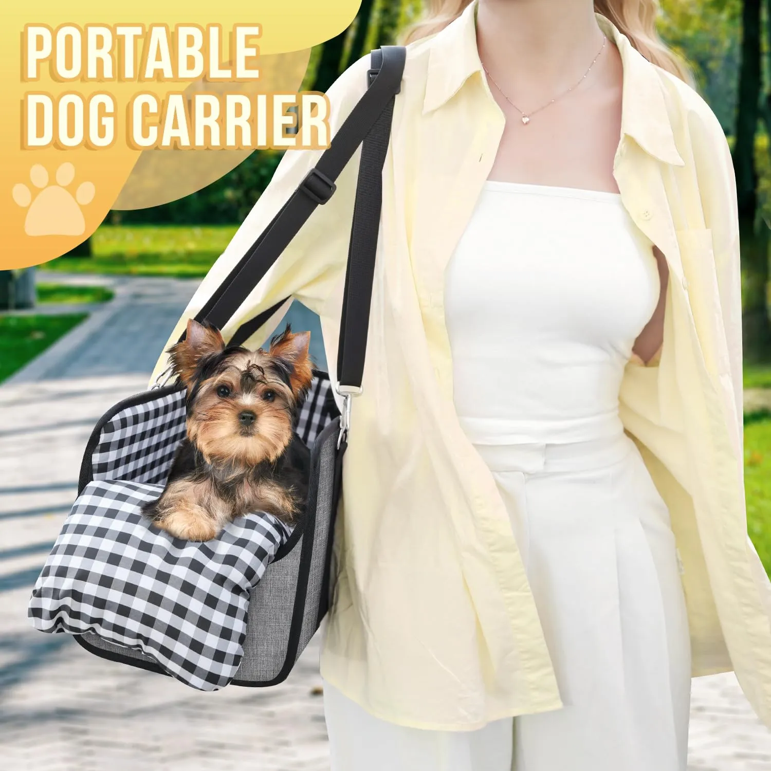 SlowTon Seggiolino Auto per Cani Console, Seggiolino Rialzato per Animali con Cintura di Sicurezza e Cuscini Morbidi, Consolle Centrale Anti-Crollo con Supporto Staccabile, Trasportini Portatili - immagine 6