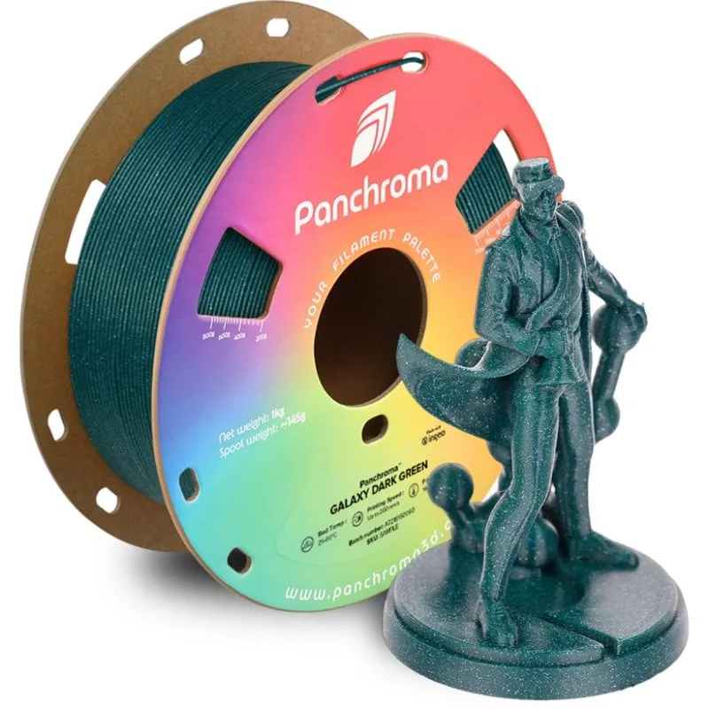 Filamento PLA Polymaker Panchroma Galaxy Verde 1,75 mm Glitter Alta Brillantezza - immagine 1