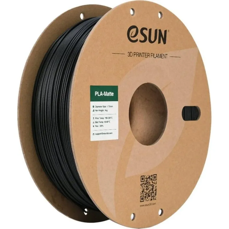 Filamento PLA eSUN PLA-Matte PLA-MT175B1P1 Nero 1,75 mm Opaco Stampa Facile - immagine 1