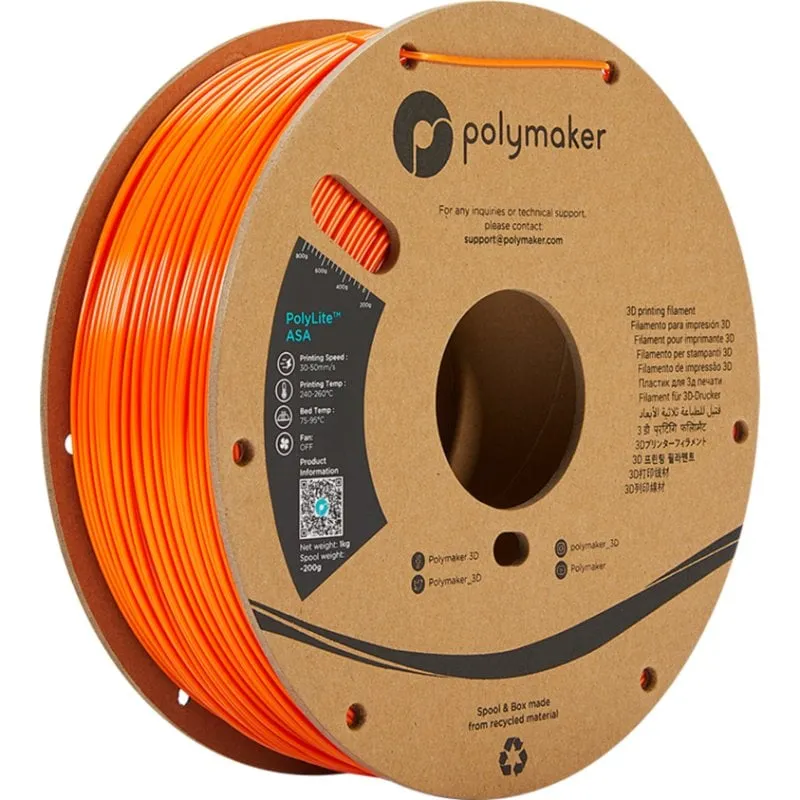 Filamento ASA Polymaker PF01007 Arancione 1,75 mm Alta Resistenza UV - immagine 1