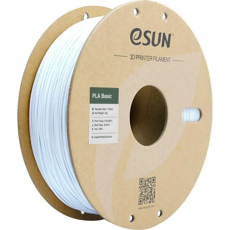 Filamento PLA eSUN PLA-Basic175C-W1P1 Bianco 1,75 mm Refill Alta Velocità - immagine 1