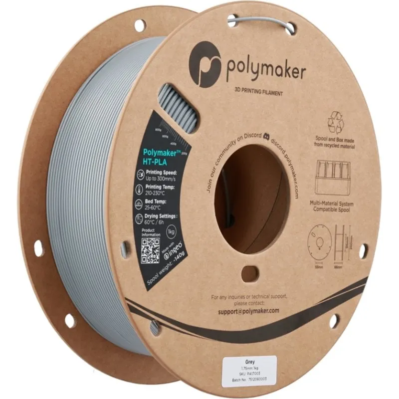 Filamento PLA-HT Polymaker PA17003 Grigio 1,75 mm Alta Stabilità Termica - immagine 1