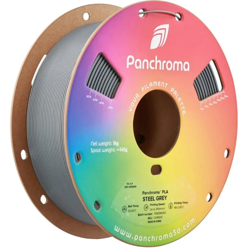 Filamento PLA Polymaker Panchroma CA19003 Grigio Argento 1,75 mm Alta Velocità - immagine 1
