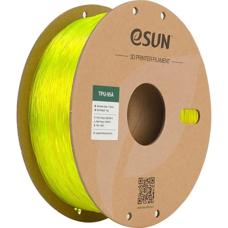 Filamento TPU eSUN TPU-95A175T-Y1P1 Trasparente Giallo 1,75 mm Flessibile Resistente - immagine 1