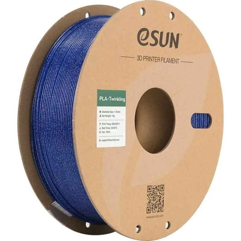Filamento PLA eSUN PLA-TK175U1P1 Blu Glitter 1,75 mm Effetto Brillante - immagine 1
