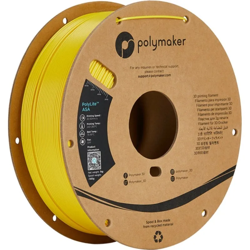 Filamento ASA Polymaker PF01031 Giallo 1,75 mm Alta Resistenza UV - immagine 1