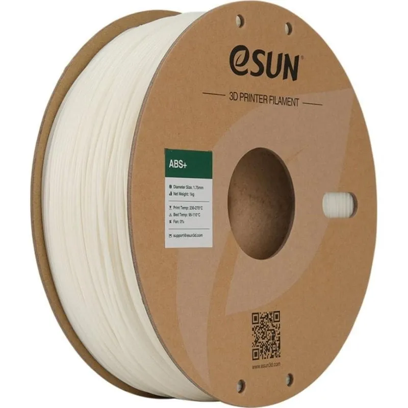 Filamento ABS+ eSUN ABS+175W1P1 Bianco 1,75 mm Alta Resistenza Facile Stampa - immagine 1