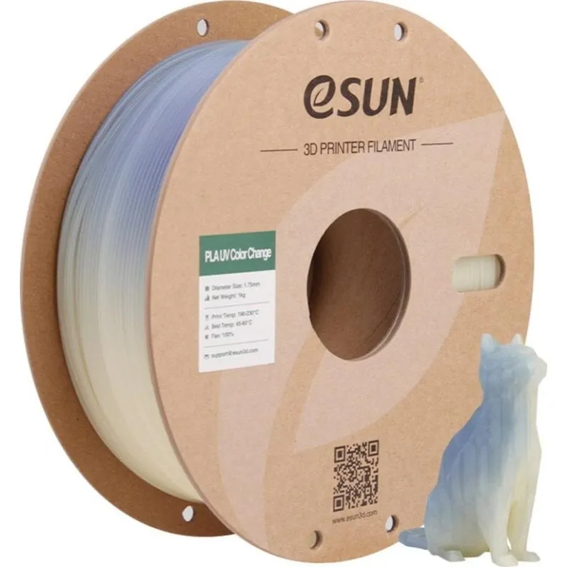 Filamento PLA eSUN PLA-UV Color Change Blu 1,75 mm Fotocromatico Facile Stampa - immagine 1