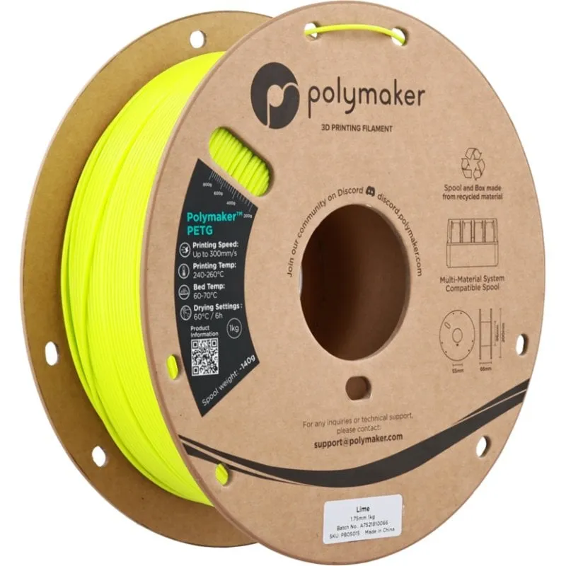 Filamento PETG Polymaker PB05015 Giallo 1,75 mm Alta Velocità UV Resistente - immagine 1