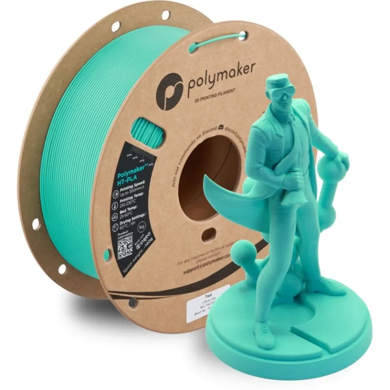Filamento PLA-HT Polymaker PA17007 Turchese 1,75 mm Alta Stabilità 300 mm/s - immagine 1