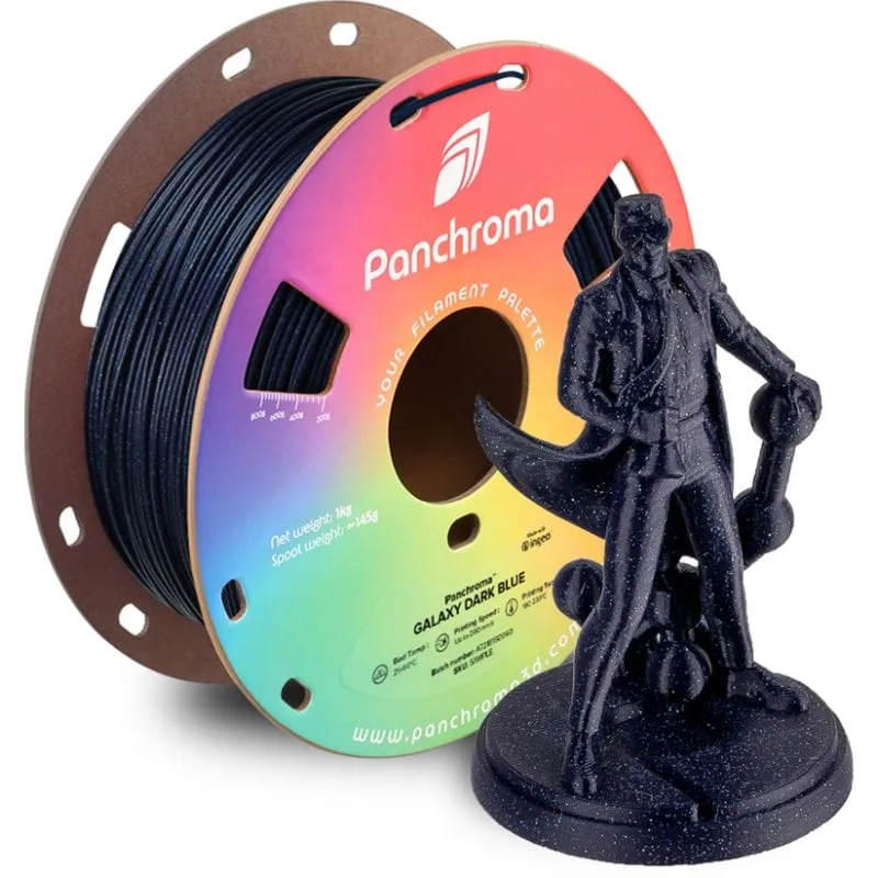 Filamento PLA Polymaker Panchroma Galaxy Blu 1,75 mm Alluminio Lucente Stampa Facile - immagine 1