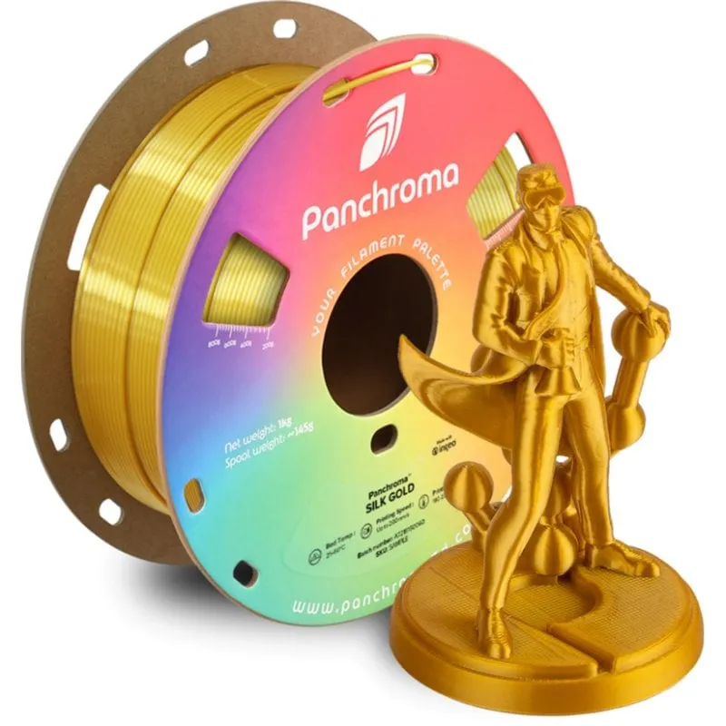 Filamento PLA Polymaker Panchroma Silk Oro 1,75 mm Effetto Seta Facilità Stampa - immagine 1