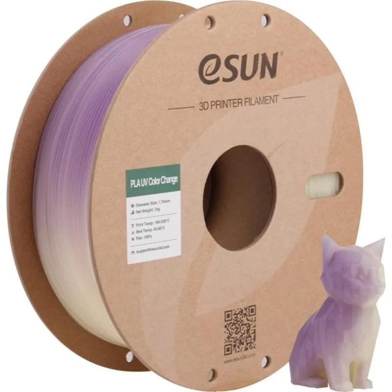Filamento PLA eSUN PLA-UV Color Change Viola 1,75 mm Fotocromico Facile Stampa - immagine 1