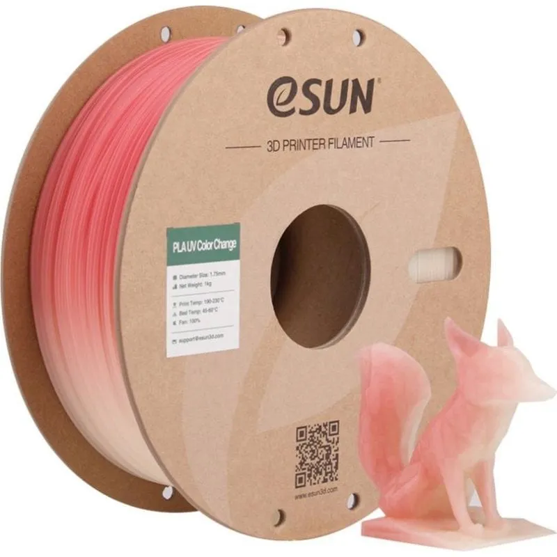 Filamento PLA eSUN PLA-UV Color Change Rosso 1,75 mm Effetto Fotocromico Facile Stampa - immagine 1