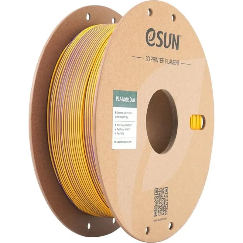 Filamento PLA opaco bicolore multicolore eSUN PLA-Matte Dual 1,75 mm, facile da stampare, compatibile con AMS - immagine 1