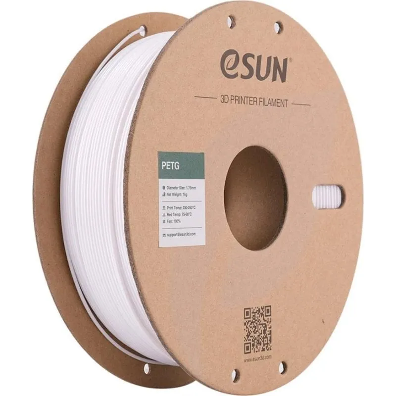Filamento PETG eSUN PETG175W1P1 Bianco 1,75 mm Alta Trasparenza Resistente - immagine 1