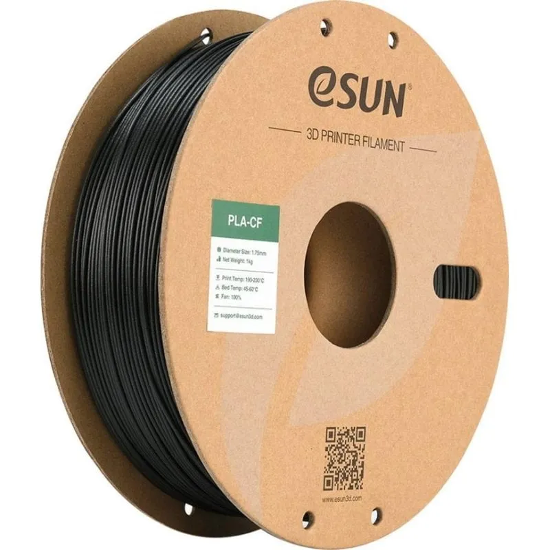 Filamento PLA-CF eSUN PLA-CF175B1P1 Nero 1,75 mm Rinforzato Carbonio - immagine 1