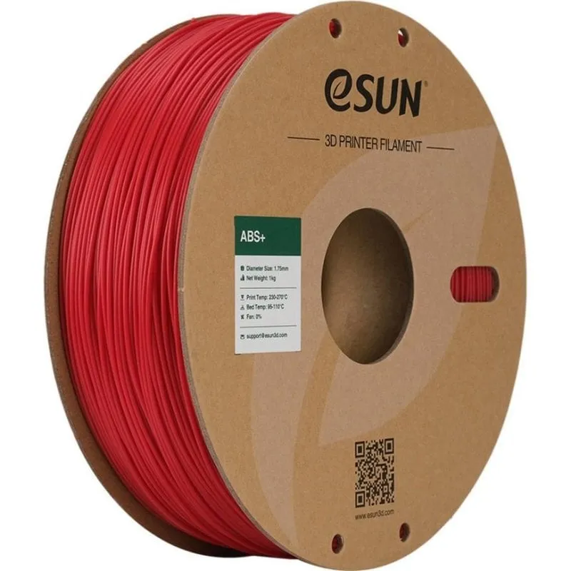 Filamento ABS+ eSUN ABS+175O-FR1P1 Rosso 1,75 mm Resistente Impatti Stampa Facile - immagine 1
