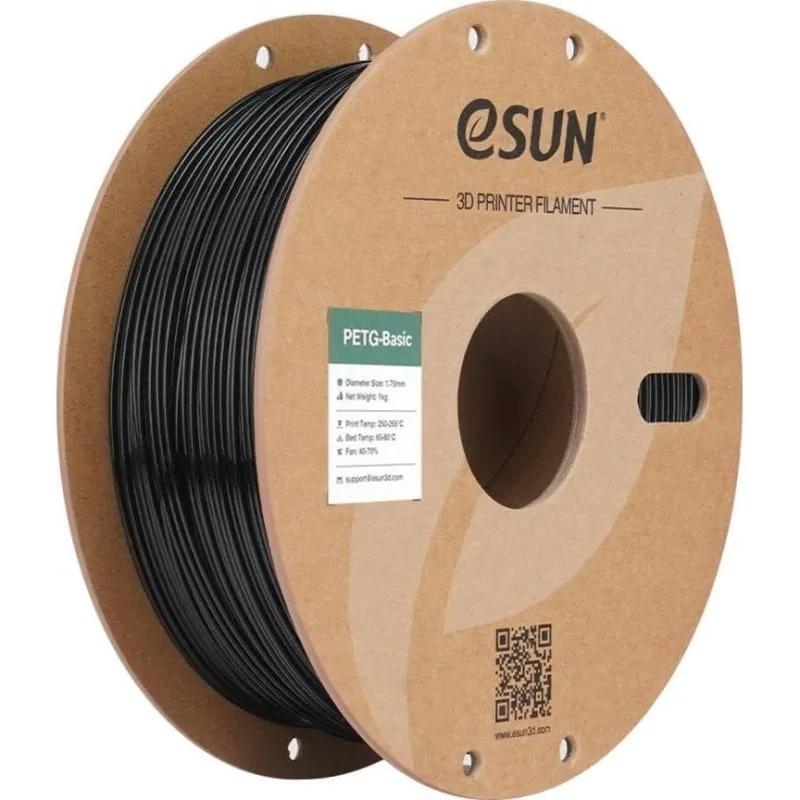 Filamento PETG eSUN PETG-Basic175B1P1 Nero 1,75 mm Alta Resistenza Superficie Lucida - immagine 1