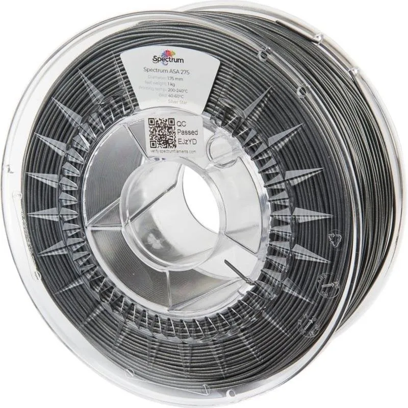 Filamento ASA Spectrum 80308 Grigio/Argento 1,75 mm Alta Resistenza UV Finitura Lucida - immagine 1