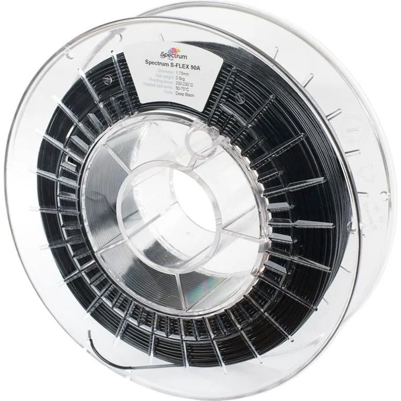 Filamento TPU Spectrum S-Flex 90A Nero 1,75 mm Elevata Elasticità - immagine 1