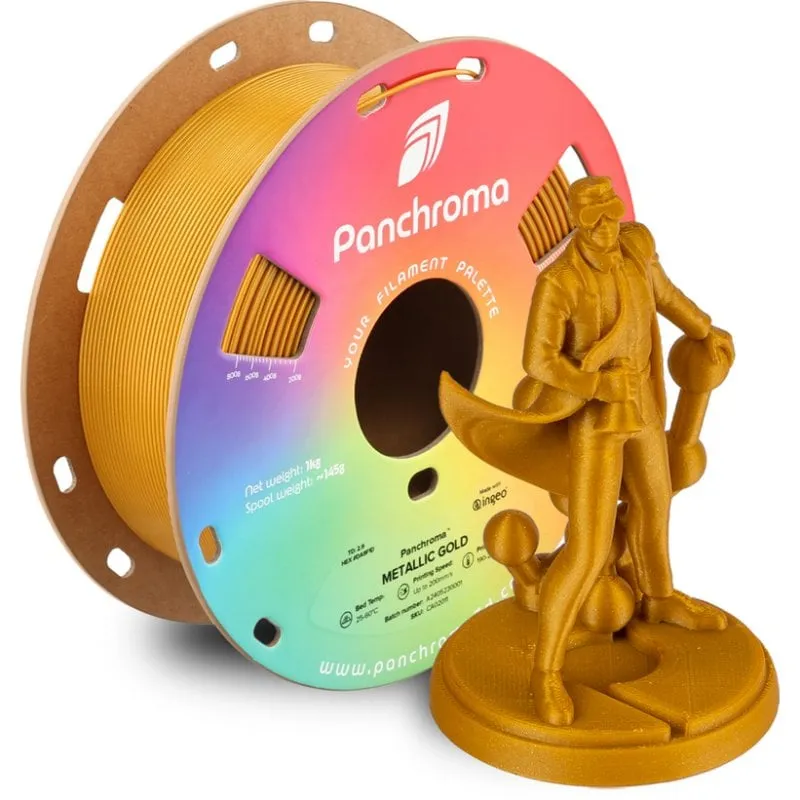 Filamento PLA Polymaker Panchroma Metallic Oro Latón 1,75 mm Effetto Brillante - immagine 1