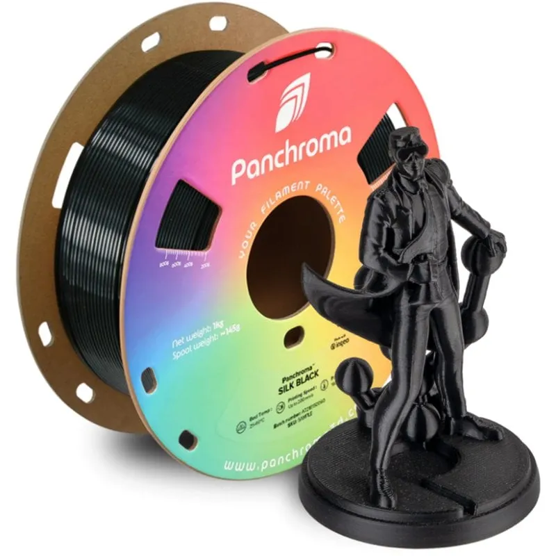 Filamento PLA Polymaker Panchroma Silk Nero 1,75 mm Brillante Facile Uso - immagine 1