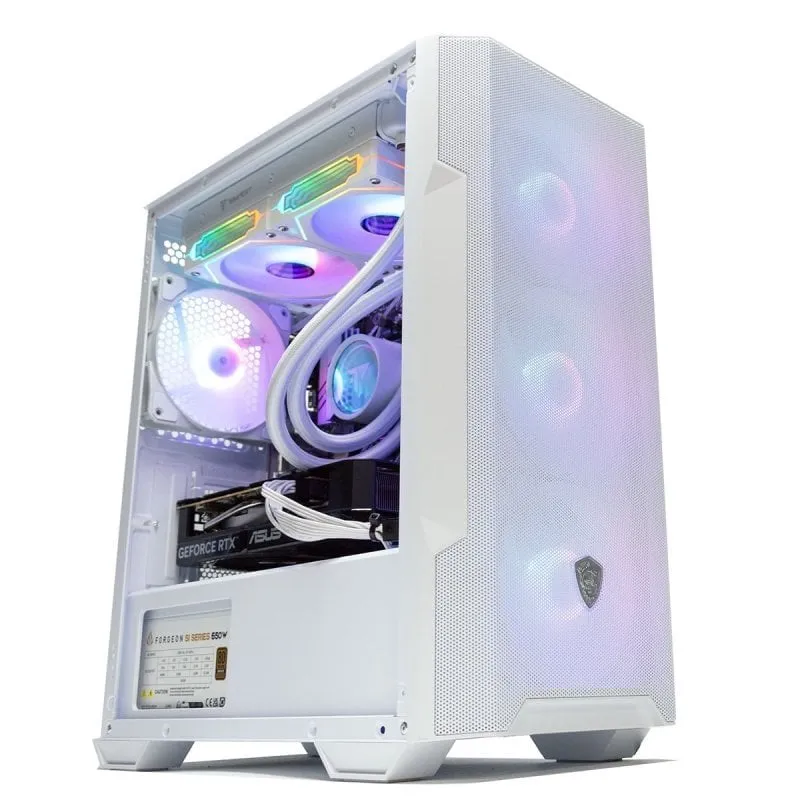 PC fisso PcCom Ready AMD Ryzen 7 5800X 32GB 1TB SSD RTX 5060 V2 Bianco - immagine 1