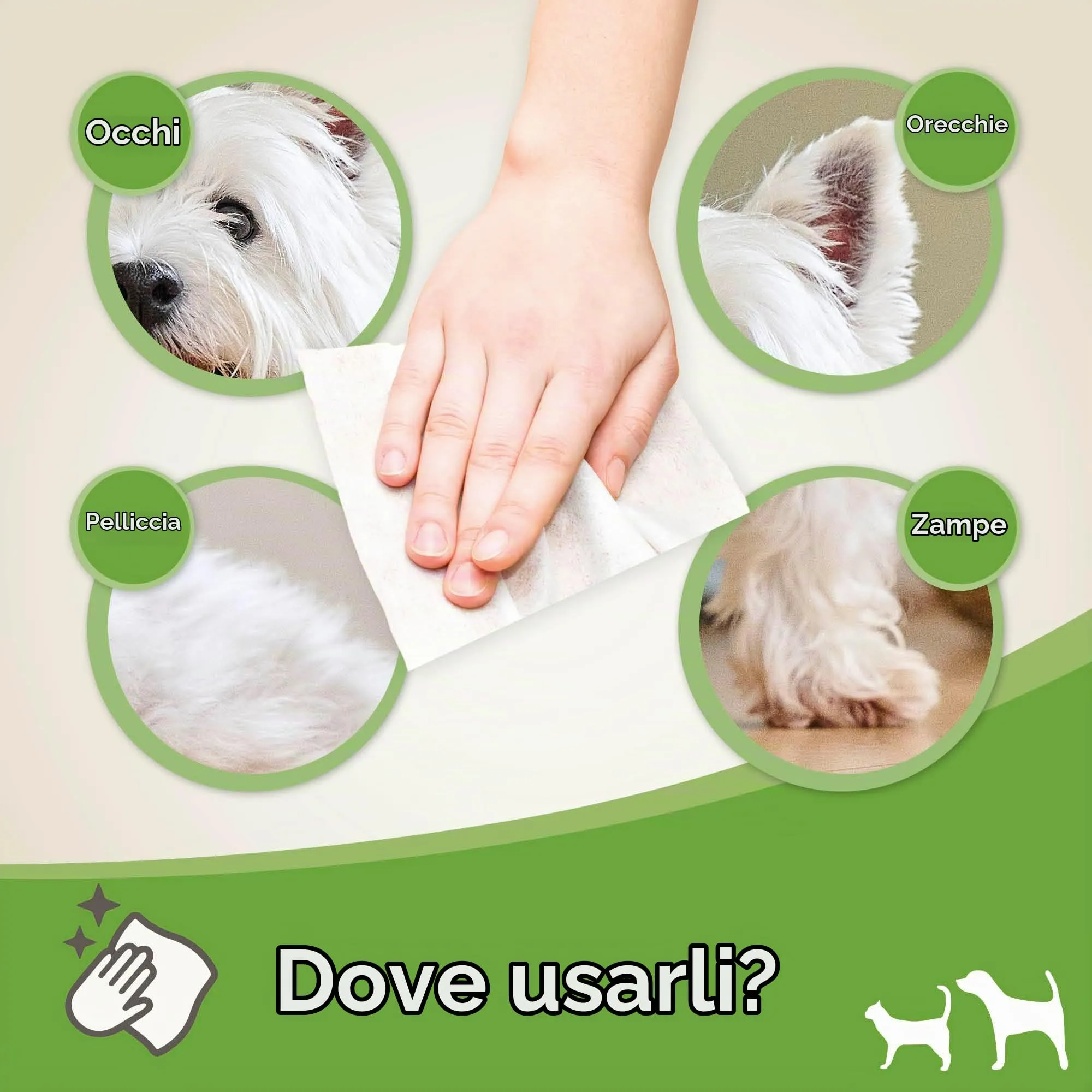 Beaphar Salviette per la Pulizia di Zampe e Gatti, per Cani, Pellicce, Occhi e Orecchie, 100 salviette - immagine 5