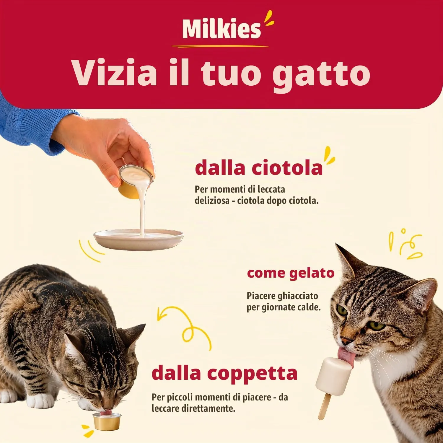 animonda Milkies Power, latte per gatti porzionato, Harmony, 4 x 20 capsule da 15 g - immagine 3