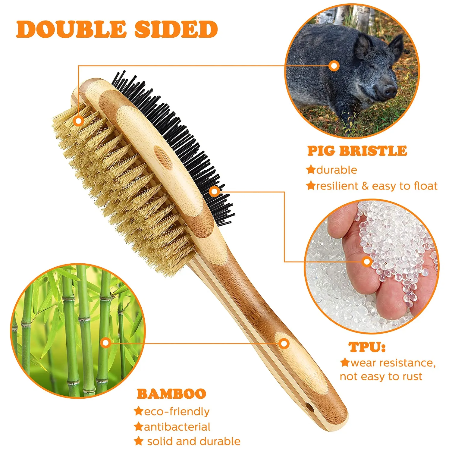Spazzole per cani,Spazzole per gatti,Doppia Spazzola per Cani 2 in 1 con Punte Arrotondate per Pelo Corto o Lungo, Rimuove Peli Superflui e Sbroglia Nodi, Peli Medi E Lunghi - immagine 2