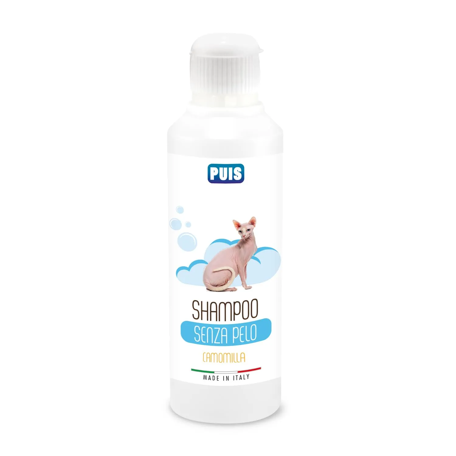 PUIS Shampoo Gatto Senza Pelo Profumato Camomilla Ipoallergenico - 220ml - immagine 1