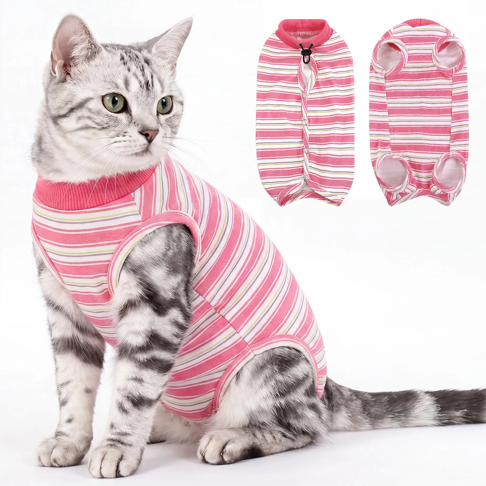 CITÉTOILE Body Gatto Postoperatorio Tuta di Recupero Antilamido Rosa XS - immagine 1