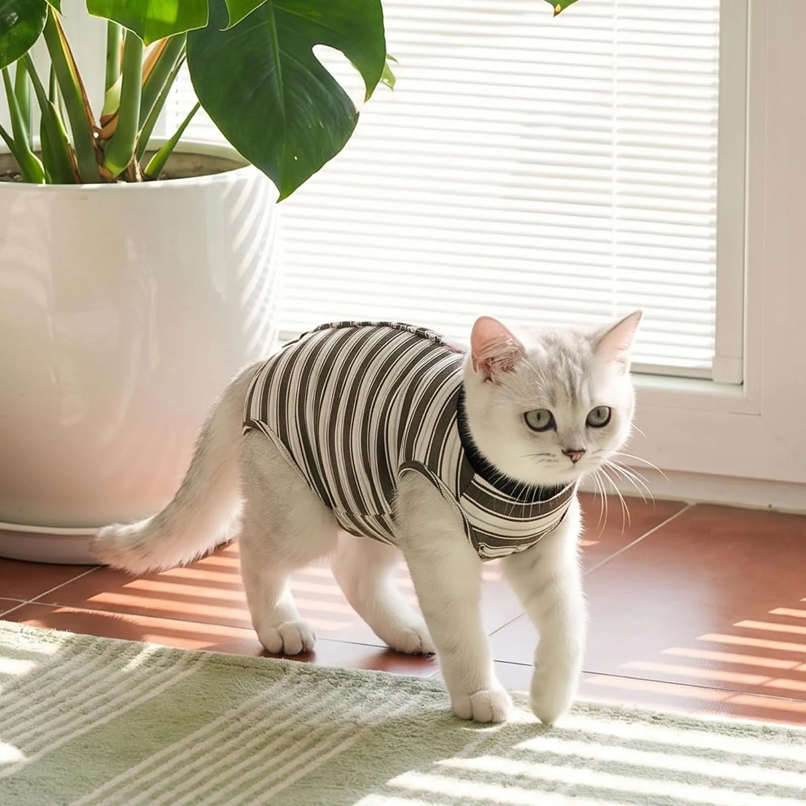 CITÉTOILE Body Gatto Postoperatorio Tuta di Recupero Antilamido Nero XS - immagine 7