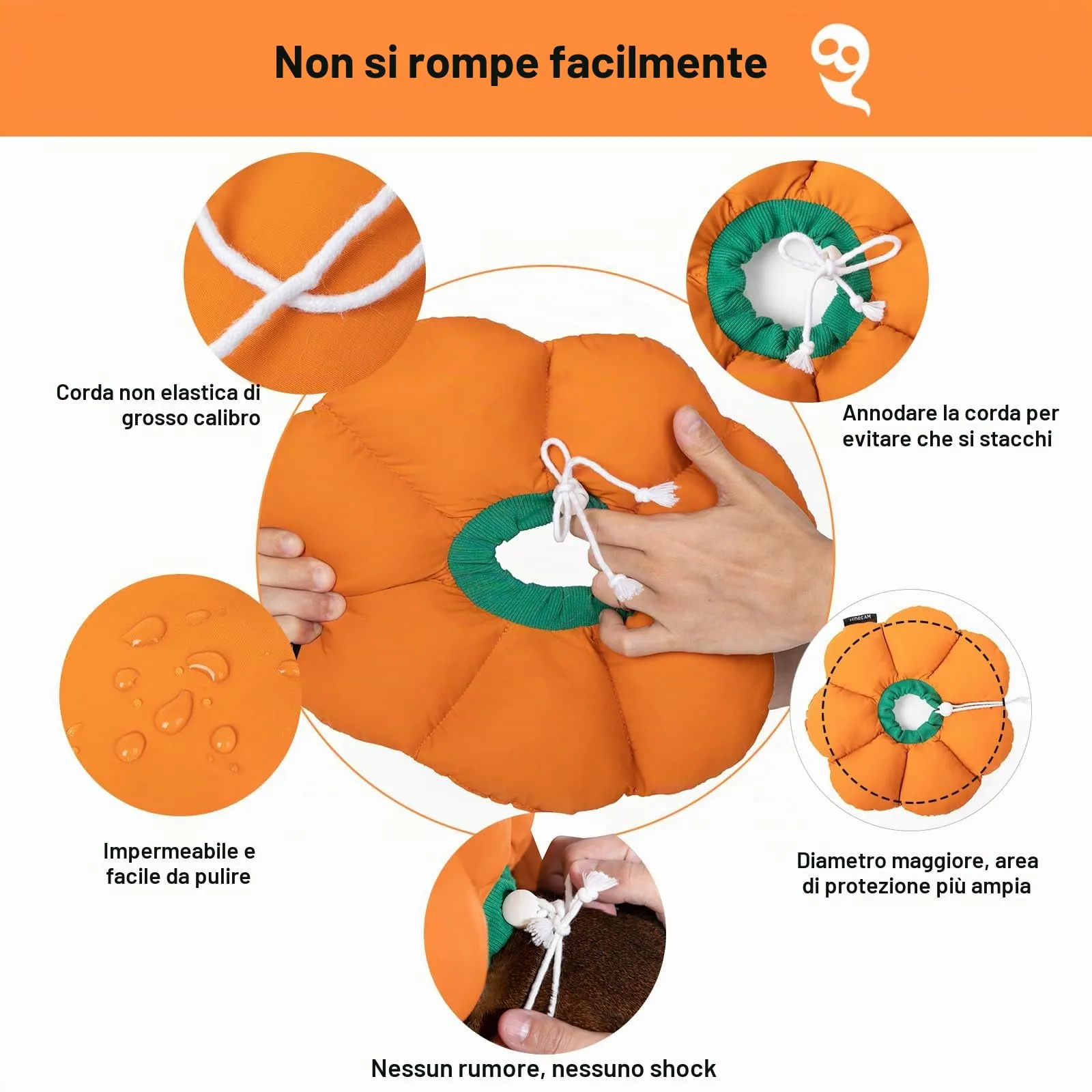 Collare Elisabettiano GattoCollare,Morbido per Gatti,Collare Recupero Regolabile Impermeabile, Stile Fiore Tutte le Stagioni (arancione L) - immagine 3