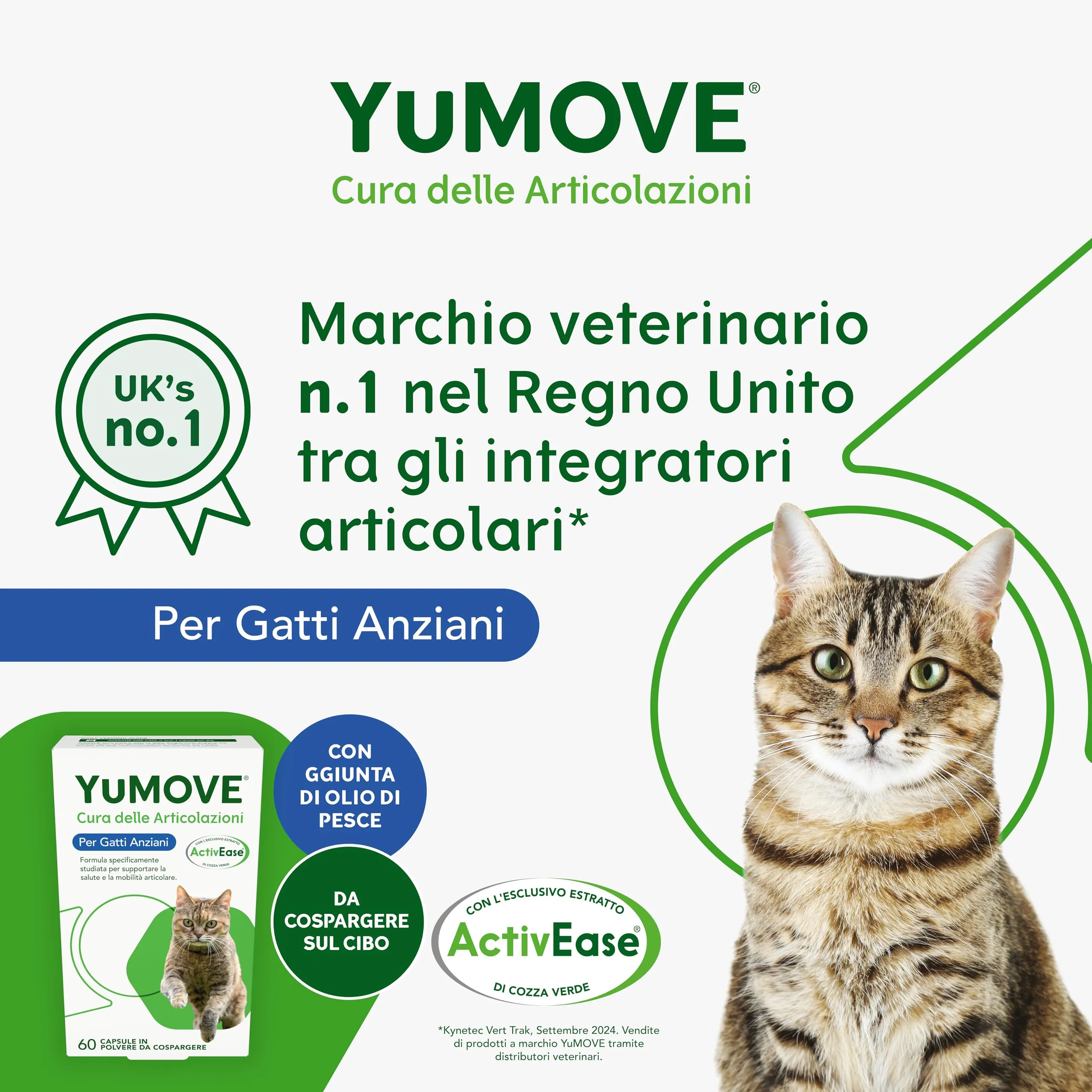 Yumove Integratore Articolazioni Gatti Senior 8+ – 60 Capsule ActivEase - immagine 2