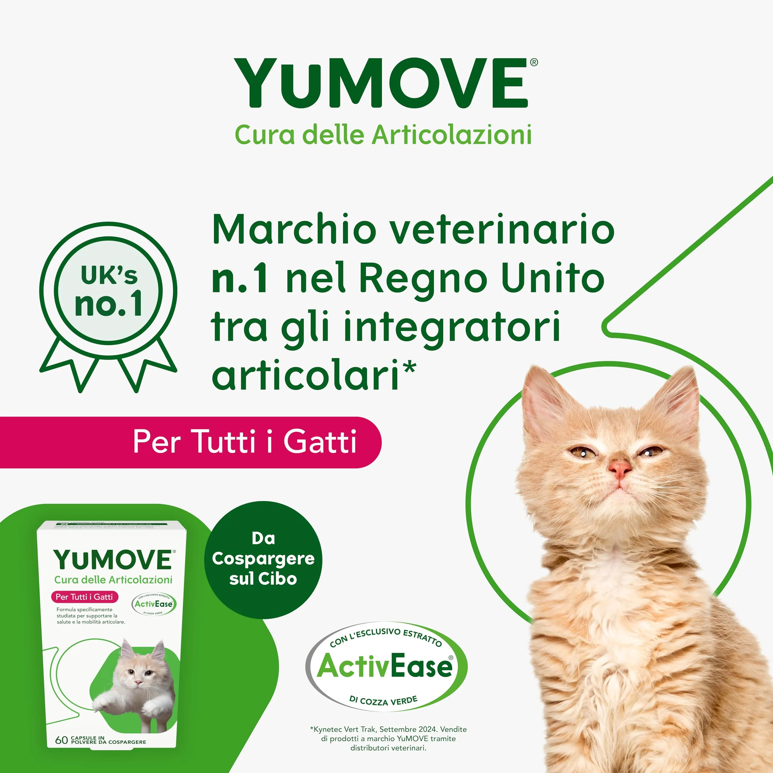 Yumove Integratore Quotidiano Articolazioni Gatti – 60 Capsule ActivEase - immagine 2