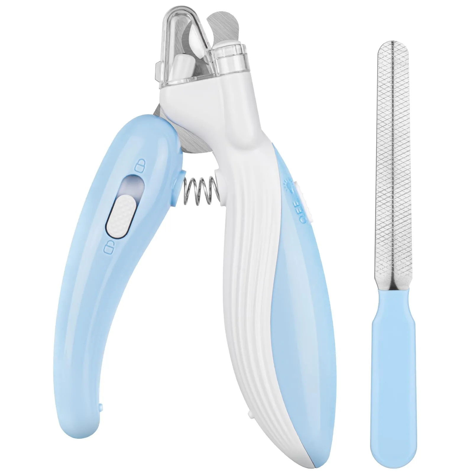 flintronic Tagliaunghie per Gatti e Cani, Antispruzzo Tagliaunghie Animali Domestici, con Illuminazione LED, Protezione di Sicurezza, Lima per Unghie, per Cani e Gatti di Media Piccola Taglia (Blu) - immagine 9